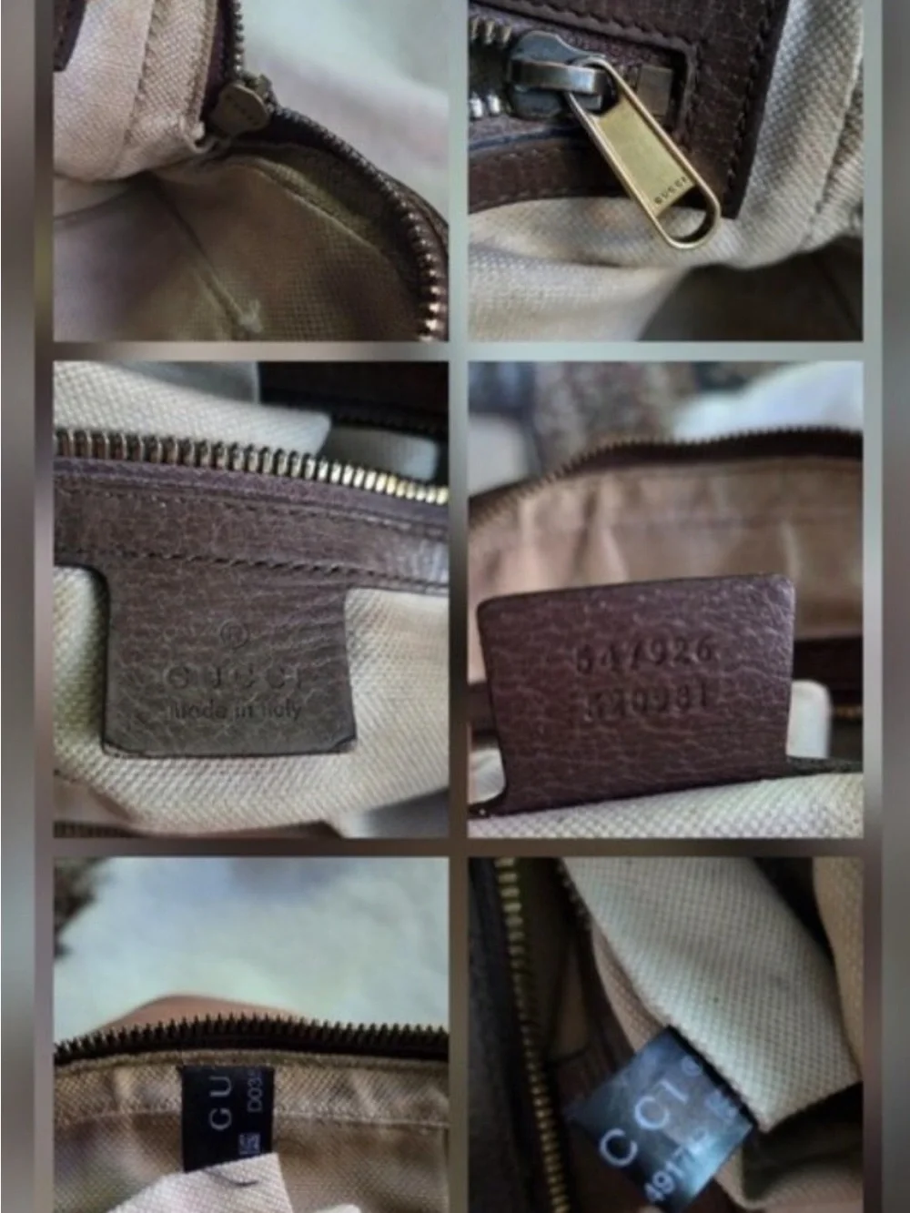 Gucci Brown GG Canvas Messenger Bag with Green & Red Stripe authentic